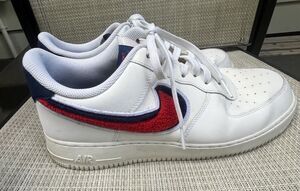 Nike Air Force 1 '07 LV8 "Chenille Swoosh" Red White Blue 823511-106 Men's 11.5